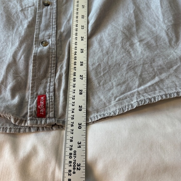 Wrangler Men's Short Sleeve Button Up Western Shirt‎ Gray X-Large Flap Pockets - Picture 10 of 12